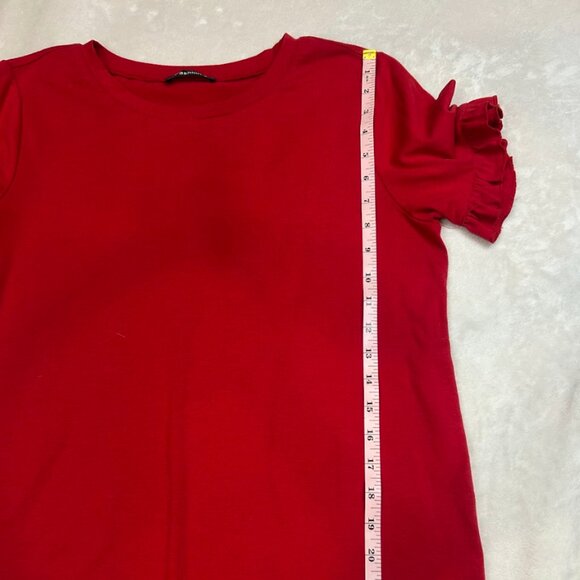 Fashion Red Flutter Sleeve T Shirt Women Medium - Picture 11 of 12